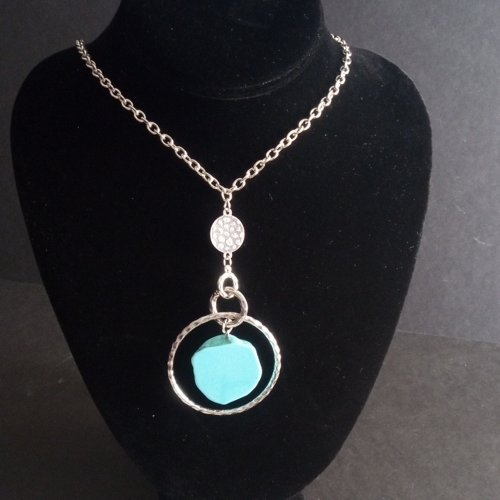 Paparazzi Silver Necklace with Turquoise Accent 3pcs